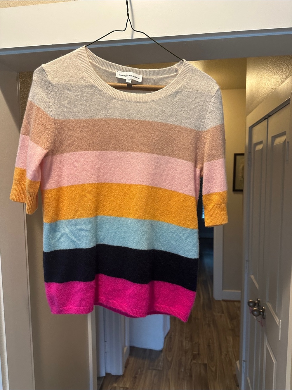 White + Warren cashmere short sleeve sweater